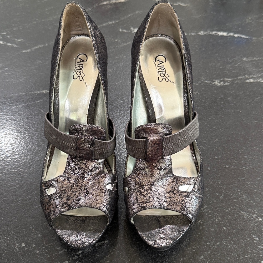 Carlos Santana Silver Black Heels